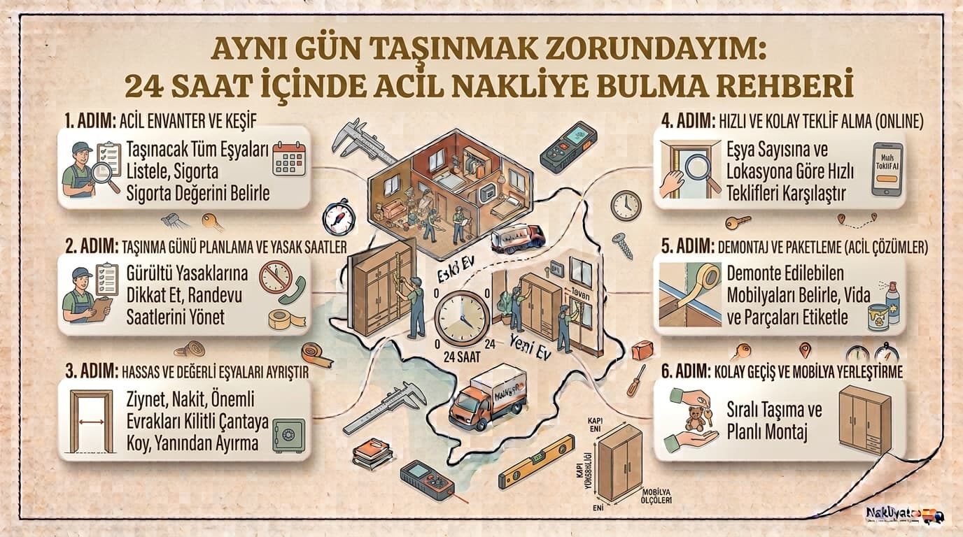 Aynı Gün Taşınmak Zorundayım: 24 Saat İçinde Acil Nakliye Bulma Rehberi