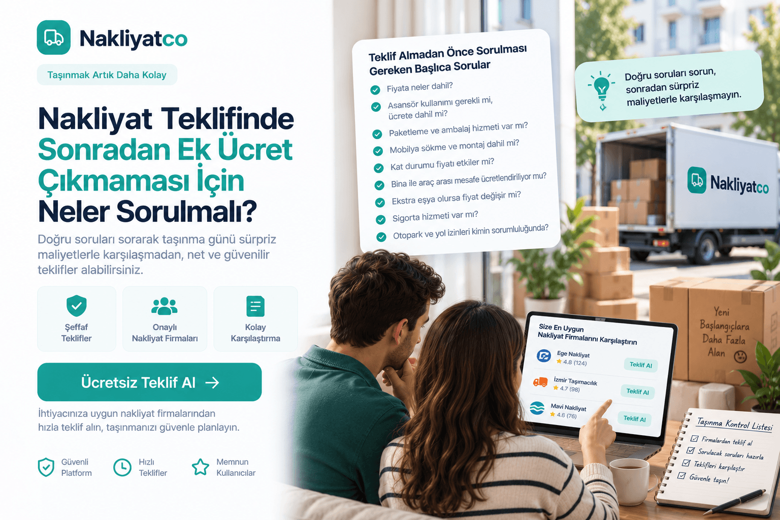 Nakliyat Teklifinde Sonradan Ek Ücret Çıkmaması İçin Neler Sorulmalı?