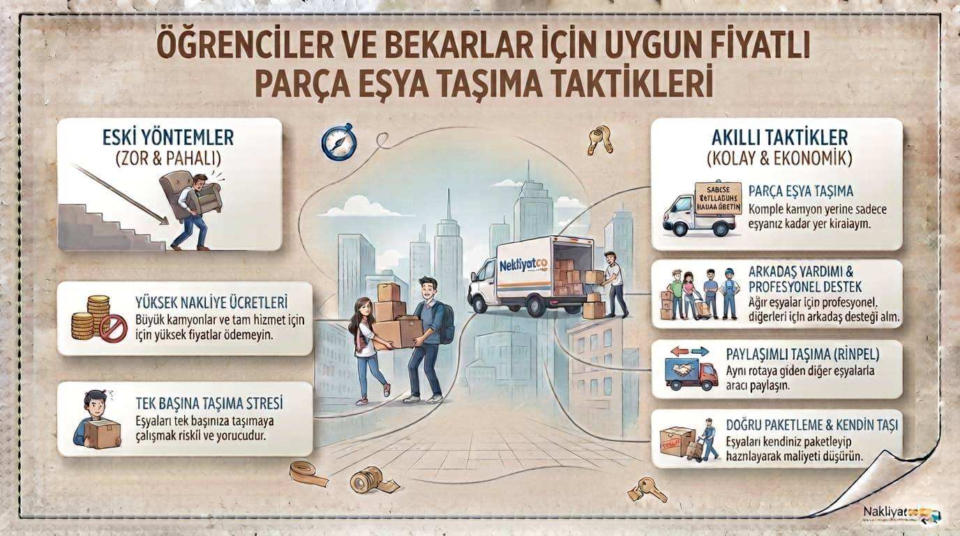 Öğrenciler ve Bekarlar İçin Uygun Fiyatlı Parça Eşya Taşıma Taktikleri