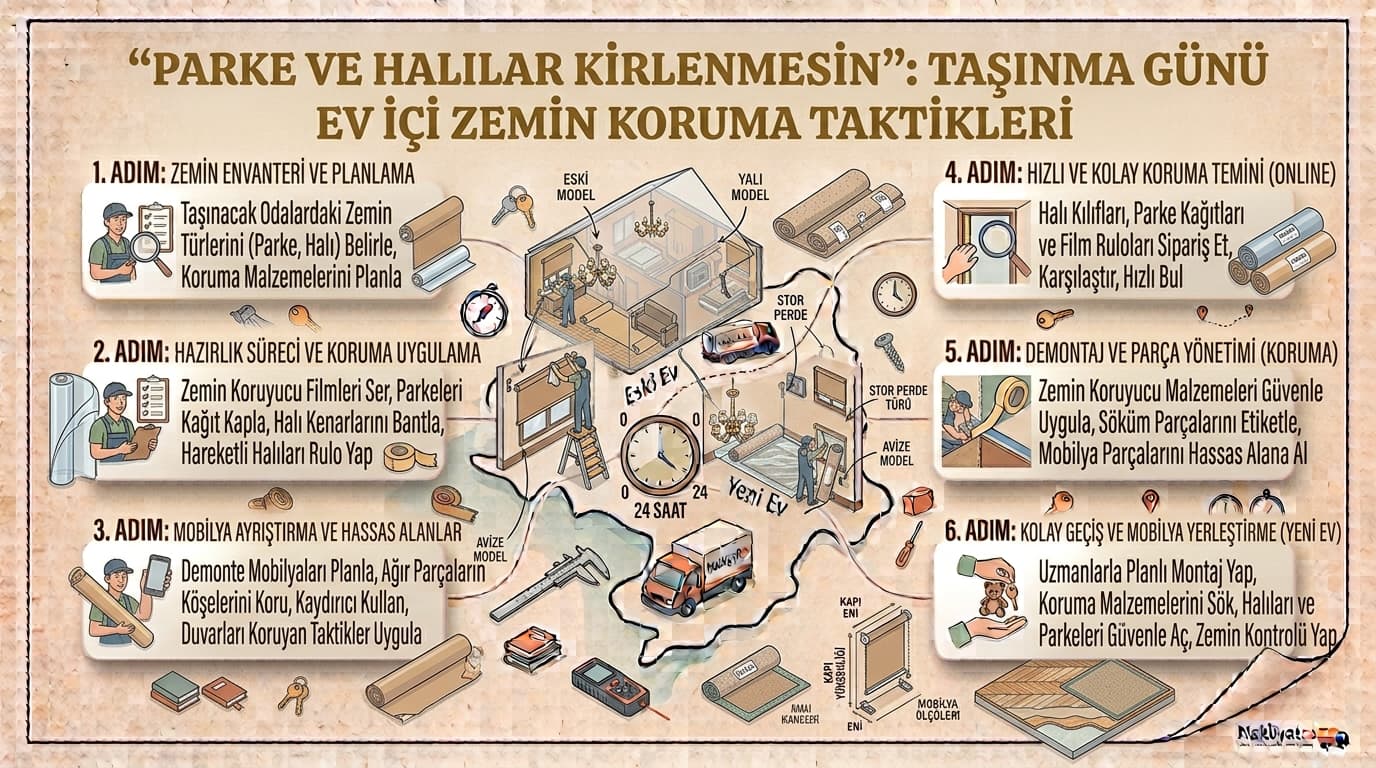"Parke ve Halılar Kirlenmesin": Taşınma Günü Ev İçi Zemin Koruma Taktikleri