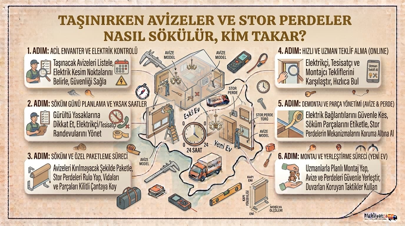 Taşınırken Avizeler ve Stor Perdeler Nasıl Sökülür, Kim Takar?