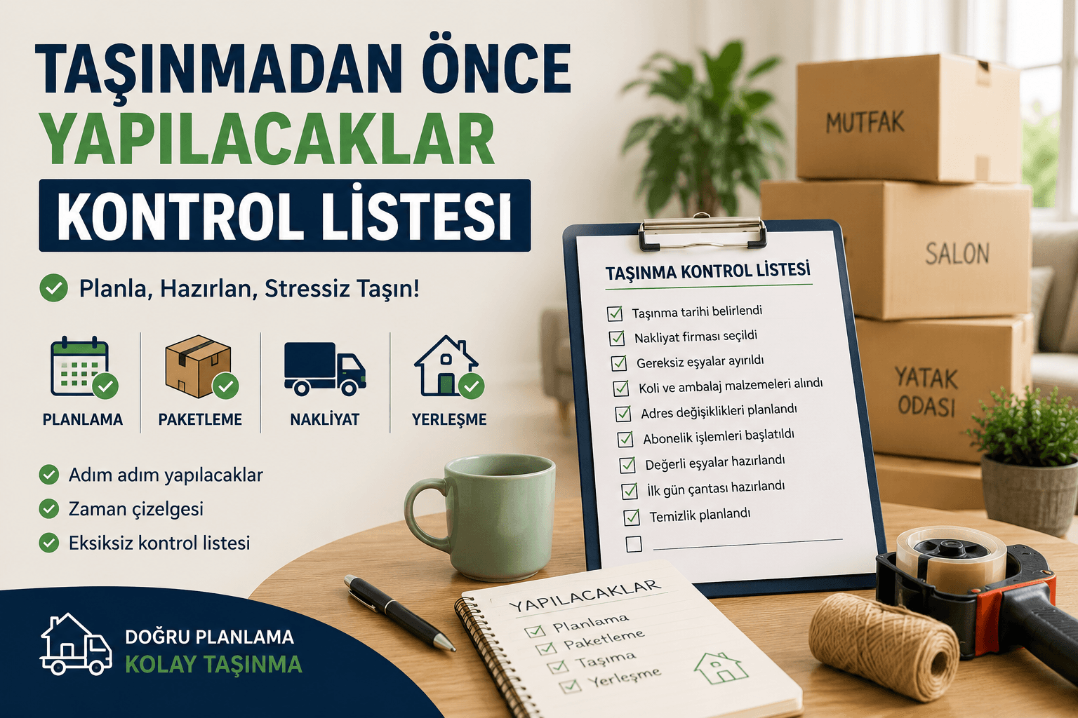 Taşınmadan Önce Yapılacaklar Kontrol Listesi